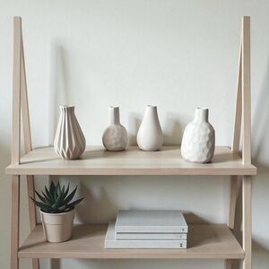 Set of White Ceramic Vases